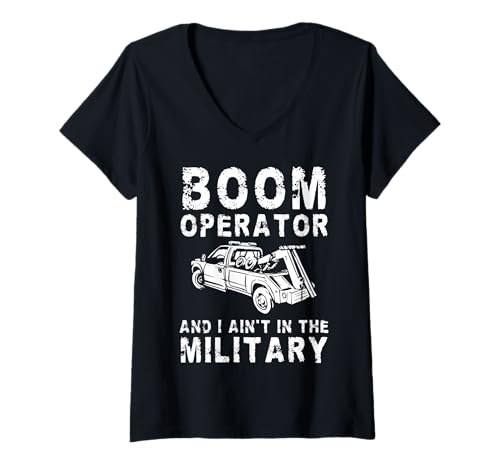 Damen Boom Operator And I Aint In The Military Tow Truck Driver T-Shirt mit V-Ausschnitt Damen Boom Operator And I Aint In The Military Tow Truck Driver T-Shirt mit V-Ausschnitt von Abschleppdienst Designs Abschleppfahrer Idee