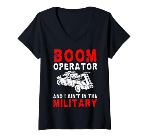 Damen Boom Operator And I Aint In The Military Tow Truck Driver T-Shirt mit V-Ausschnitt Damen Boom Operator And I Aint In The Military Tow Truck Driver T-Shirt mit V-Ausschnitt von Abschleppdienst Designs Abschleppfahrer Idee
