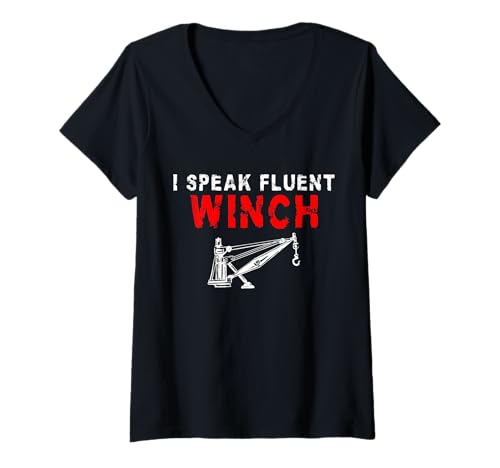 Damen I Speak Fluent Winch Tow Truck Driver T-Shirt mit V-Ausschnitt Damen I Speak Fluent Winch Tow Truck Driver T-Shirt mit V-Ausschnitt von Abschleppdienst Designs Abschleppfahrer Idee