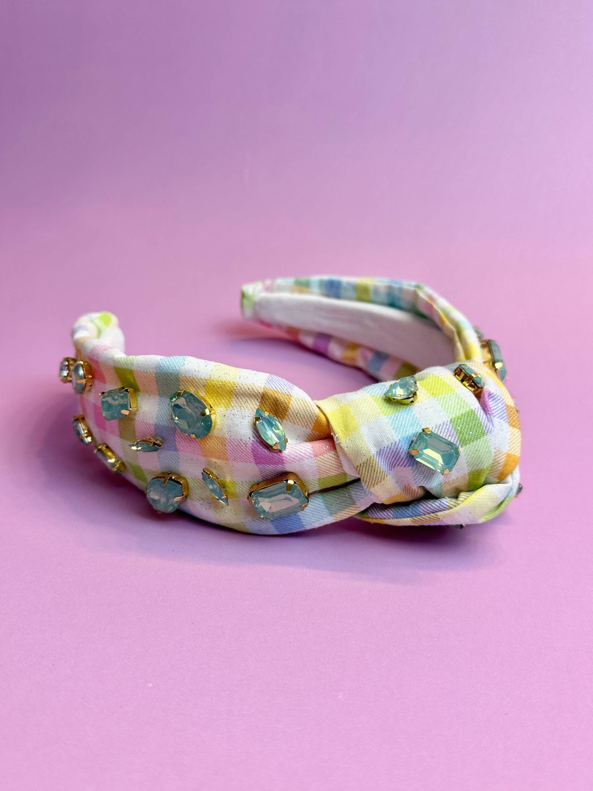 Frühlingskollektion | Regenbogen Opal Frühling Gingham Strass Stirnband Frühlingskollektion | Regenbogen Opal Frühling Gingham Strass Stirnband von AbsintheAndIvory