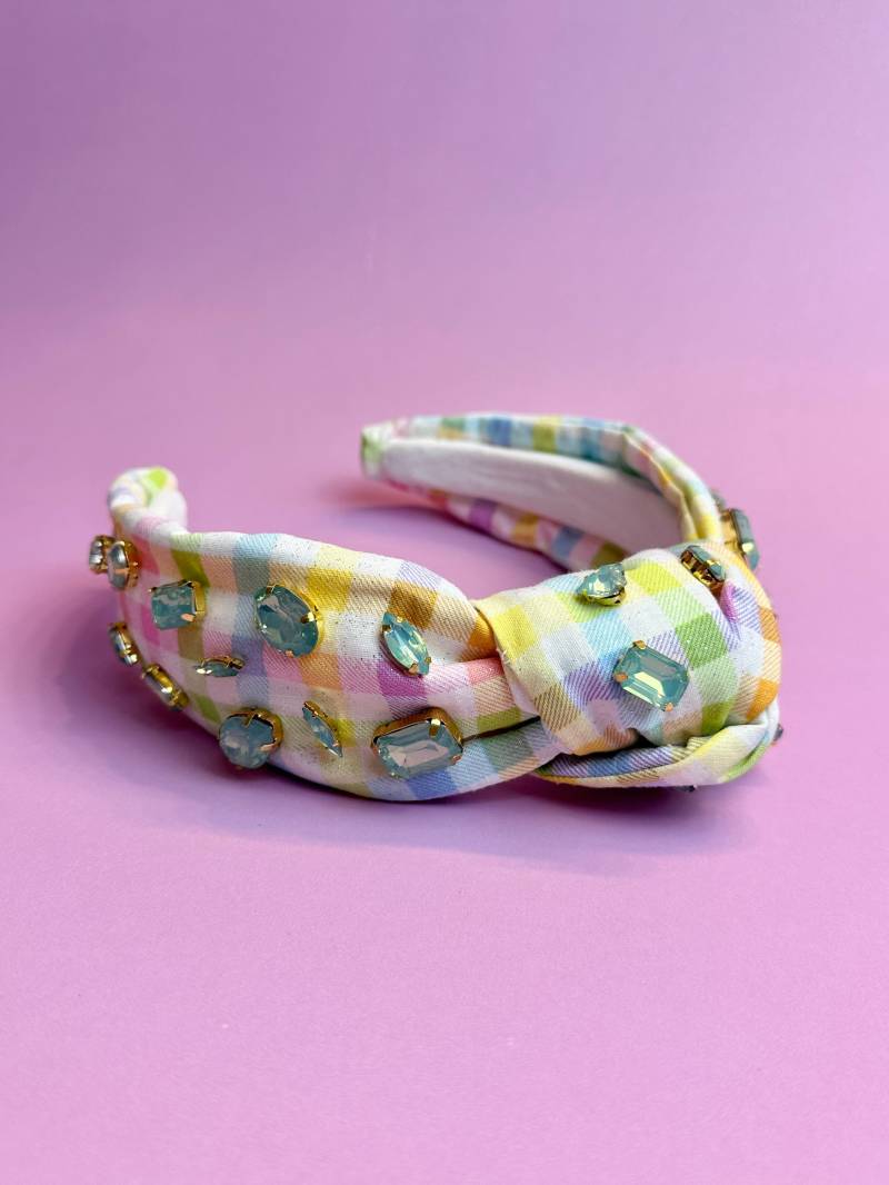 Frühlingskollektion | Regenbogen Opal Frühling Gingham Strass Stirnband Frühlingskollektion | Regenbogen Opal Frühling Gingham Strass Stirnband von AbsintheAndIvory