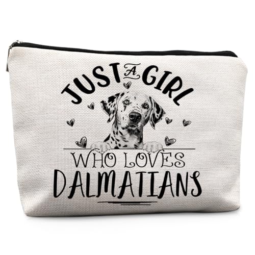 Absnfatu Make-up-Tasche mit Dalmatiner-Hunden, Dalmatiner-Geschenke für Frauen, nur ein Mädchen, das Damatianer liebt, Make-up-Tasche, Kosmetiktasche, 002-Hunde-Make-up-Tasche von Absnfatu