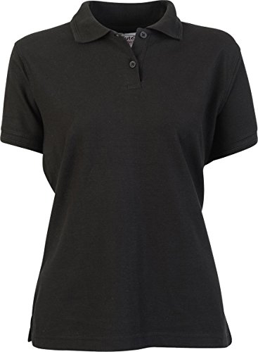 Absolute Apparel Elegantes Poloshirt für Damen, schmeichelhaft geformt, mit 2 Knöpfen Gr. 60-62, Schwarz von Absolute Apparel