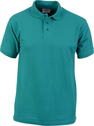 Absolute Apparel Herren-/Erwachsenen-Poloshirt, 3 Knöpfe, doppelt genäht Gr. XXXXX-Large, smaragdgrün von Absolute Apparel