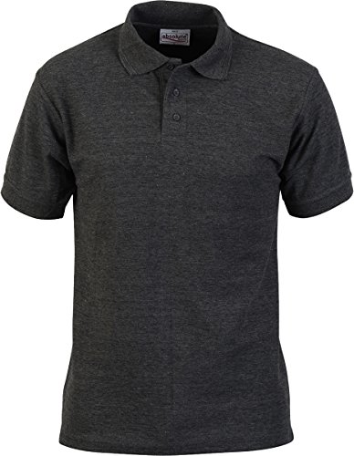 Absolute Apparel Herren-/Erwachsenen-Poloshirt, 3 Knöpfe, doppelt genäht Gr. XXXXXXXL, anthrazit von Absolute Apparel