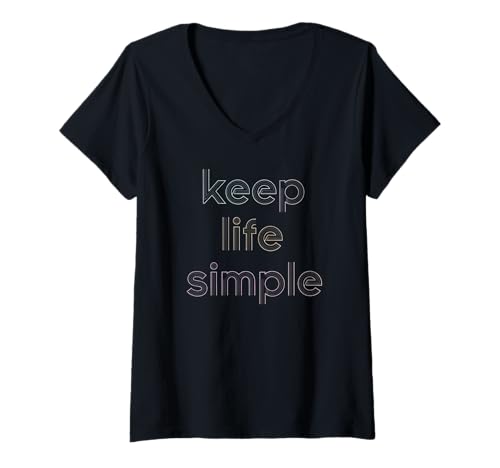 Damen Camping T-Shirt - Minimalistisch Keep It Simple Outdoor T-Shirt mit V-Ausschnitt Damen Camping T-Shirt - Minimalistisch Keep It Simple Outdoor T-Shirt mit V-Ausschnitt von Absolute Awesome Camping Motivational Vibes