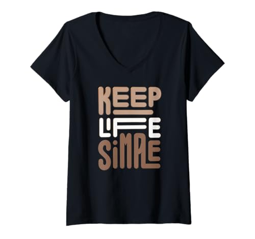 Damen Camping T-Shirt - Minimalistisch Keep It Simple Outdoor T-Shirt mit V-Ausschnitt Damen Camping T-Shirt - Minimalistisch Keep It Simple Outdoor T-Shirt mit V-Ausschnitt von Absolute Awesome Camping Motivational Vibes