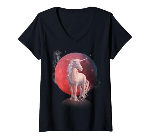 Damen Herren The Last Lost Unicorn Graphic Trendy Unicorn T-Shirt mit V-Ausschnitt Damen Herren The Last Lost Unicorn Graphic Trendy Unicorn T-Shirt mit V-Ausschnitt von Absolute Awesome Vibes Last Unicorn