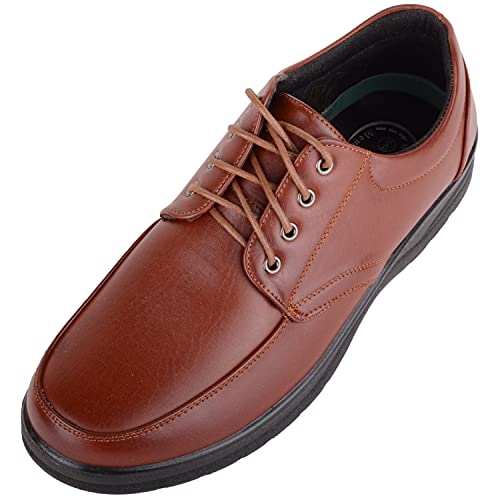 ABSOLUTE FOOTWEAR Herren-Schlupfschuhe, leicht, Memory-Schaum, Kunstleder, lässig, bequem, Dunkelbraun, 42 1/3 EU von ABSOLUTE FOOTWEAR