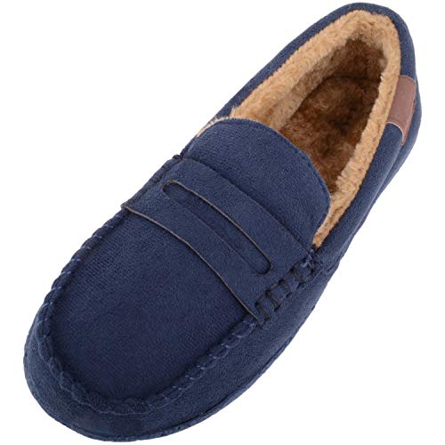 ABSOLUTE FOOTWEAR Mini-Schlupfschuh für Kinder, Jungen, Mokassin-Stil, Winterhausschuhe, navy, 33 EU von ABSOLUTE FOOTWEAR