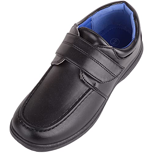 ABSOLUTE FOOTWEAR Schuhe für Kinder, Jungen, Kunstleder, elegant, formell, mit Touch-Verschluss, Schwarz - Schwarz - Größe: 34 EU von ABSOLUTE FOOTWEAR