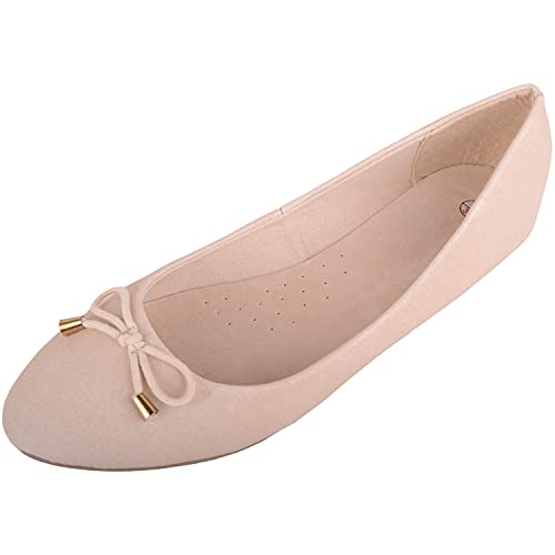 Damen-Schlupfschuhe, echtes Leder, formelle Freizeit-Pumps, Nude, 39 EU von ABSOLUTE FOOTWEAR