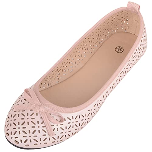 Kinder Mädchen Slipper Casual Sommer Urlaub Pumps Ballerina-Stil Schuhe, Nude, 31 EU von ABSOLUTE FOOTWEAR