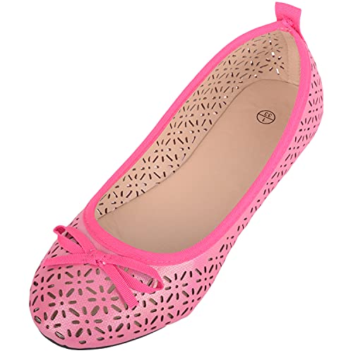 Kinder Mädchen Slipper Casual Sommer Urlaub Pumps Ballerina-Stil Schuhe, Fuchsia, 31 EU von ABSOLUTE FOOTWEAR