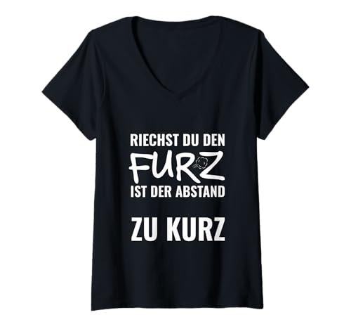 Damen Riechst du den Furz ist der Abstand zu kurz Lustiges Shirt T-Shirt mit V-Ausschnitt Damen Riechst du den Furz ist der Abstand zu kurz Lustiges Shirt T-Shirt mit V-Ausschnitt von Abstand Shirts
