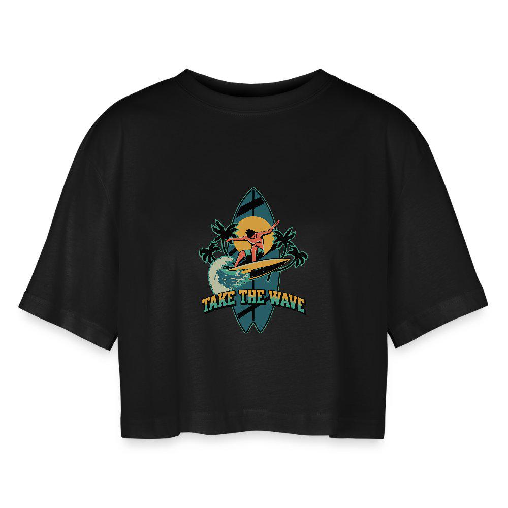 Surfing Take The Wave, Frauen, Cropped T-Shirt, Croptop, Half-Shirt von AbstefashnShop