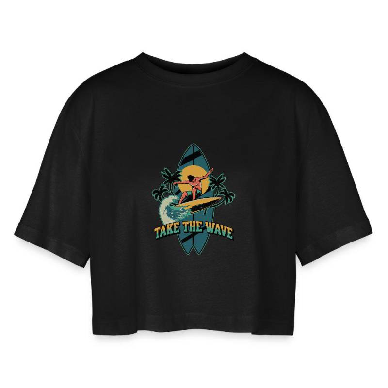 Surfing Take The Wave, Frauen, Cropped T-Shirt, Croptop, Half-Shirt von AbstefashnShop