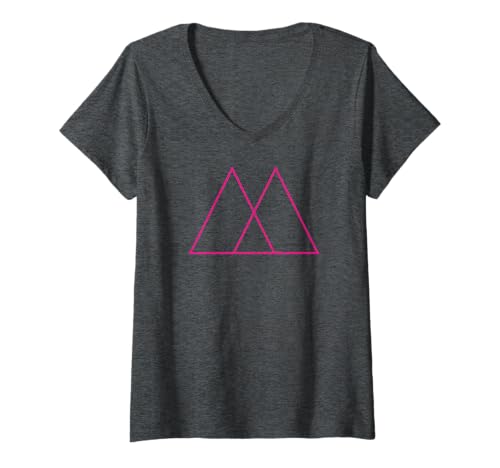 Damen Geometric 2 Overlapping Triangles Abstract Art Distressed T-Shirt mit V-Ausschnitt Damen Geometric 2 Overlapping Triangles Abstract Art Distressed T-Shirt mit V-Ausschnitt von Abstract Geometric Shapes Art Design Collection