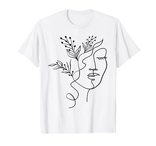 Abstraktes Gesicht One Line Art Damen Herren Kinder Jungen Mädchen Kleinkind T-Shirt von Abstract Minimalist Aesthetic Line Face Artist