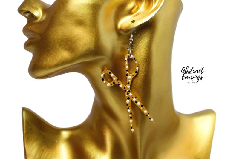 Polka Dot Scheren Ohrringe Handbemalte Holzohrringe, Arty Bagger Geschenk Polka Dot Scheren Ohrringe Handbemalte Holzohrringe, Arty Bagger Geschenk von AbstractEarrings