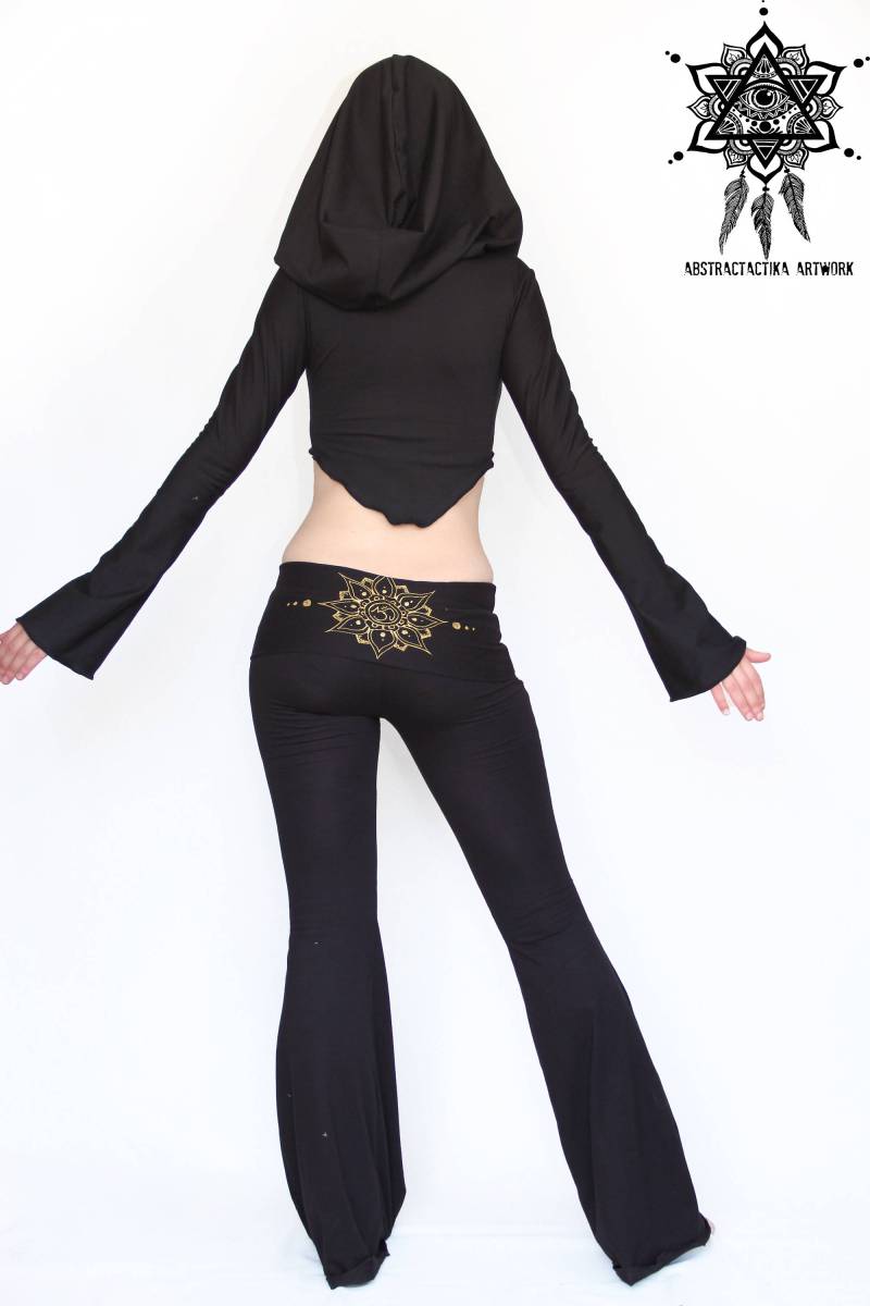 Kapuzen-Crop-Top. Kapuzen-Pixie-Mini-Top. Elfen-Kapuzen-Crop-Top. Elfen-Kleidung. Yoga-Kapuzen-Top. Hoop-Kleidung. Festival-Kleidung. Yoga-Kleidung von AbstractikaCrafts