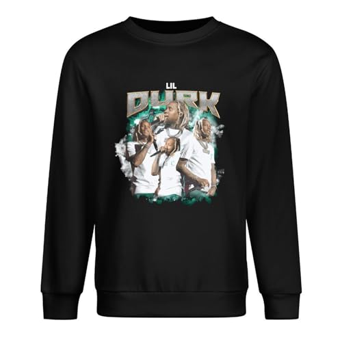 Lil Durk Man Men's Long Sleeve Crewneck 100% Cotton Pullover Sweatshirts Black XL von Abuela
