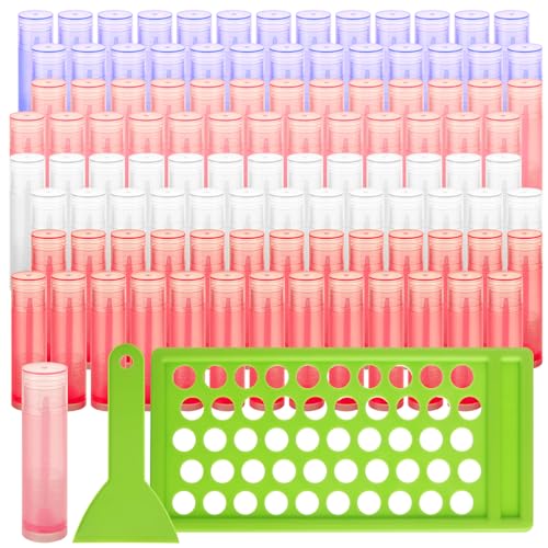 ABuff 200 Stück Lippenbalsam-Tuben leere Lipgloss-Röhrchen für Damen, 5,5 ml, transparente PVC-Lipgloss-Behälter mit Kappen, Lippenstift-Tube für Heimwerker, mehrfarbig ABuff 200 Stück Lippenbalsam-Tuben leere Lipgloss-Röhrchen für Damen, 5,5 ml, transparente PVC-Lipgloss-Behälter mit Kappen, Lippenstift-Tube für Heimwerker, mehrfarbig von Abuff