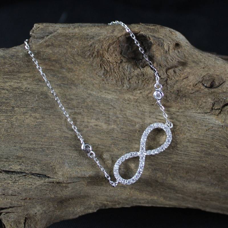 7.5 "Handgemachte 925 Sterling Silber Infinity Armband Unendliche Liebe Für Immer Tb3 von Abundance74