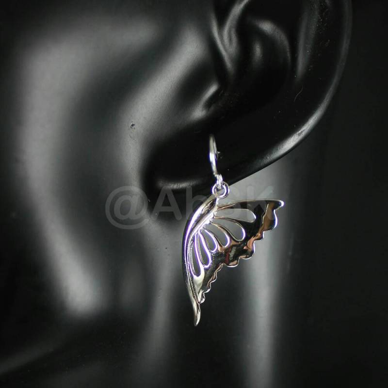 925 Sterling Silber 40mm Lange Polierte Schlichte Schmetterling Ohrringe Se16 von Abundance74