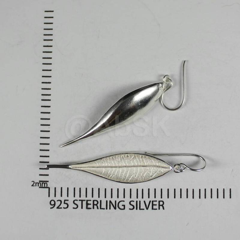 925 Sterling Silber 51mm Lange Blatt Ohrhänger -Pick Farbe Se14 von Abundance74