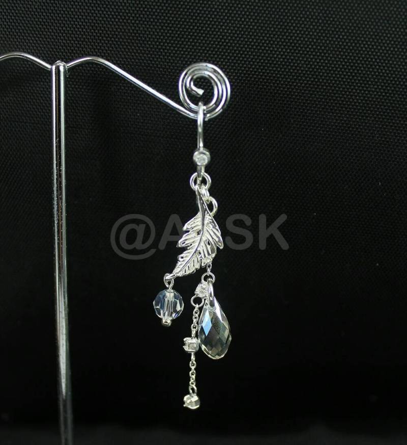 925 Sterling Silber 60mm Handgemachte Lange Zirkonia Und Kristall Ohrringe Se3 von Abundance74