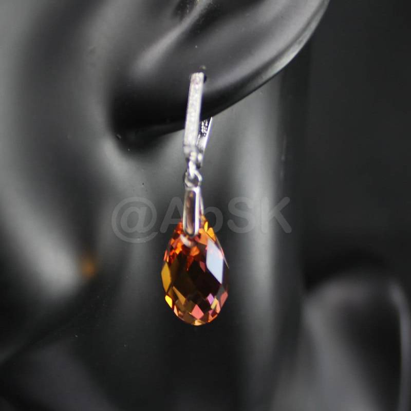 Handgemachte Sterling Silber Premium Kristall Tropfen Briolette Ohrringe Bri von Abundance74