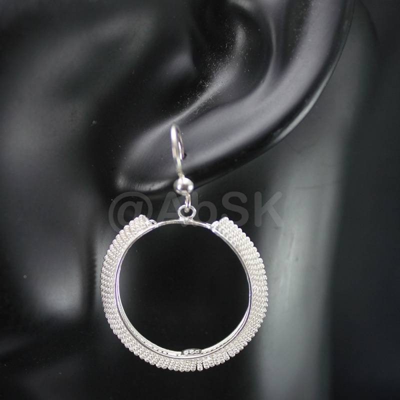 Thailand Handgemachte 925 Sterling Silber Filigrane Hoop Design Ohrhänger Fil13 von Abundance74