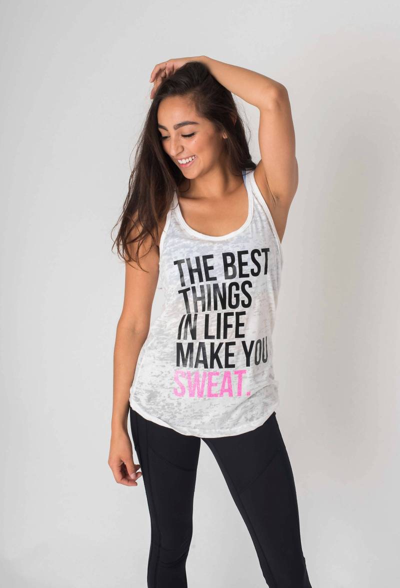 Die Besten Dinge Im Leben Machen Sie Schweiß Tank/Übung Von Reichlich Herzbekleidung von AbundantHeartApparel