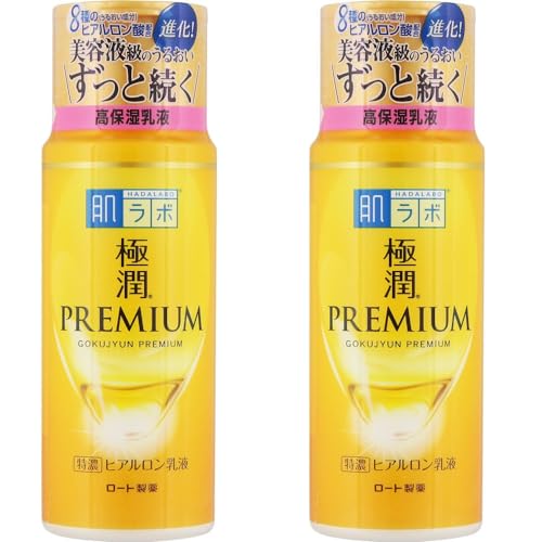 [2er-Pack] Hadalabo Gokujjun Premium Hyaluronische Feuchtigkeitsmilch 140ml, Hergestellt in Japan von Aburiya
