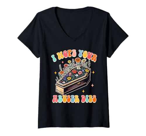 Damen Anti Missbrauch Child Missuse Awareness I Hope Your Abuser Dies T-Shirt mit V-Ausschnitt Damen Anti Missbrauch Child Missuse Awareness I Hope Your Abuser Dies T-Shirt mit V-Ausschnitt von Abuse Awareness I Hope Your Abuser Dies