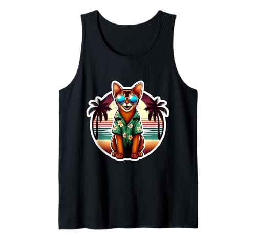 Abessinische Katzenbesitzer Sommer Vibes Urlaub Urlaub Mama Lady Tank Top von Abyssinian Cat Owner Summer Vibes Products