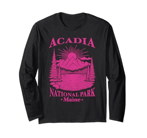 Acadia National Park Souvenir Maine Retro für Männer Frauen Kinder Langarmshirt von Acadia National Park Souvenir
