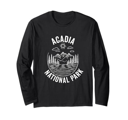 Acadia National Park Souvenir Maine Retro für Männer Frauen Kinder Langarmshirt von Acadia National Park Souvenir