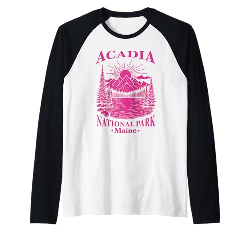 Acadia National Park Souvenir Maine Retro für Männer Frauen Kinder Raglan Acadia National Park Souvenir Maine Retro für Männer Frauen Kinder Raglan von Acadia National Park Souvenir