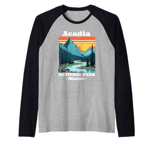 Acadia National Park Souvenir Maine Retro für Männer Frauen Kinder Raglan Acadia National Park Souvenir Maine Retro für Männer Frauen Kinder Raglan von Acadia National Park Souvenir