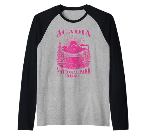 Acadia National Park Souvenir Maine Retro für Männer Frauen Kinder Raglan Acadia National Park Souvenir Maine Retro für Männer Frauen Kinder Raglan von Acadia National Park Souvenir