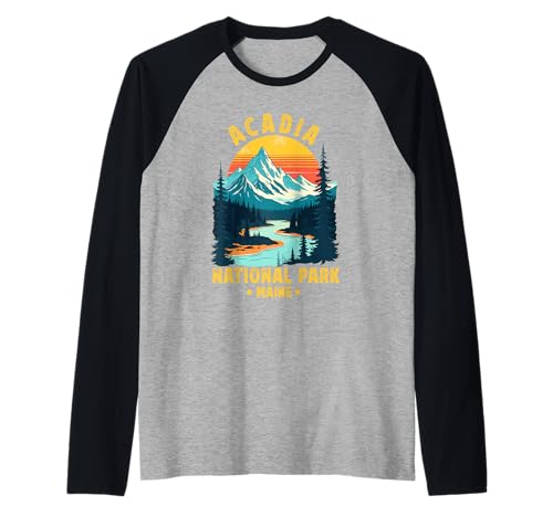 Acadia National Park Souvenir Maine Retro für Männer Frauen Kinder Raglan Acadia National Park Souvenir Maine Retro für Männer Frauen Kinder Raglan von Acadia National Park Souvenir