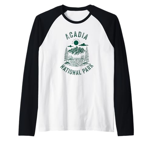 Acadia National Park Souvenir Maine Retro für Männer Frauen Kinder Raglan Acadia National Park Souvenir Maine Retro für Männer Frauen Kinder Raglan von Acadia National Park Souvenir