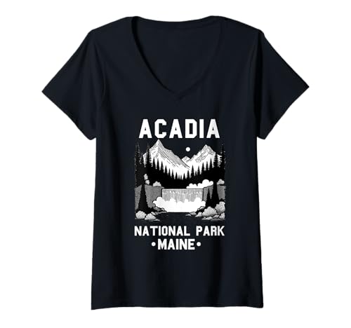 Damen Acadia National Park Souvenir Maine Retro für Männer Frauen Kinder T-Shirt mit V-Ausschnitt Damen Acadia National Park Souvenir Maine Retro für Männer Frauen Kinder T-Shirt mit V-Ausschnitt von Acadia National Park Souvenir