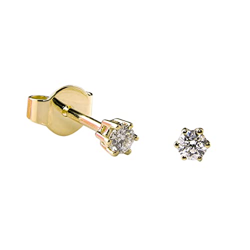 Acalee Damen-Ohrringe 585 Gold Diamant Ohrstecker 0,15 Karat zauberhafter Ohrschmuck für modische Damen, elegante Geschenkidee für Frauen, 70-1003-15 von ACALEE