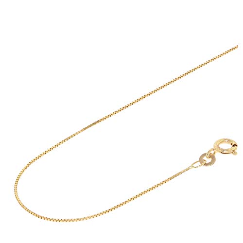 Acalee Halskette 333 Gold / 8 Karat Venezianer-Kette 0,7 mm eleganter Halsschmuck aus Echtgold für Damen, wunderschöne Geschenkidee, 10-2007-38 38 cm von ACALEE