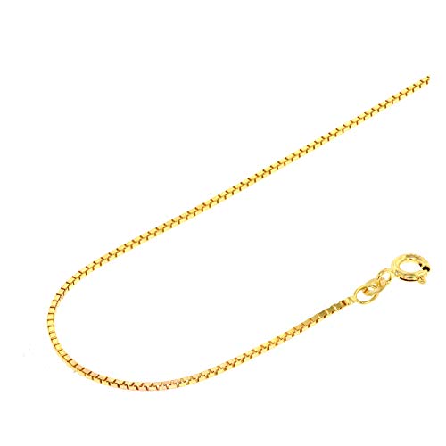 Acalee Halskette 333 Gold / 8 Karat Venezianer-Kette 1,2 mm eleganter Halsschmuck aus Echtgold für Damen, wunderschöne Geschenkidee, 10-2012-50 50 cm von ACALEE