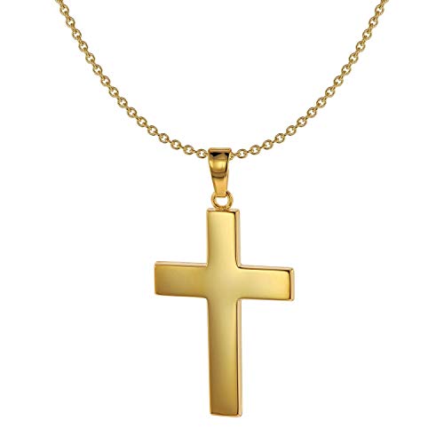 ACALEE Halskette mit Kreuz-Anhänger 8 Karat / 333 Gold zauberhafter Halsschmuck für Damen und Herren, elegante Geschenkidee, 20-1217-42 42 cm von ACALEE