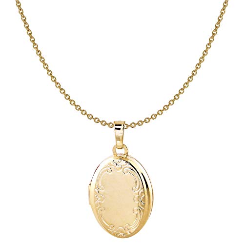 Acalee Halskette mit Medaillon-Anhänger Gold 333 / 8K zauberhafter Halsschmuck für Frauen, elegante Geschenkidee für Damen, 30-3002-42 42 cm von ACALEE
